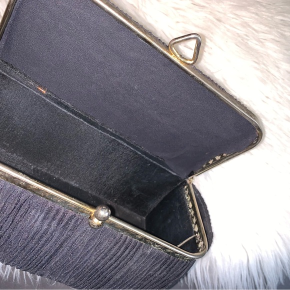 v i n t a g e :: Unique Ruched Covered Basket Box Evening Bag Purse - Picture 10 of 15